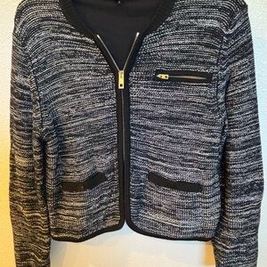 rag & bone Black Knit Top with Embellished Neckline